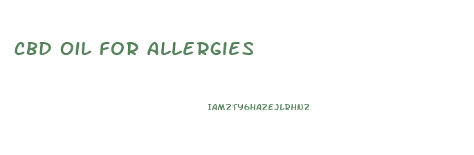 Cbd Oil For Allergies