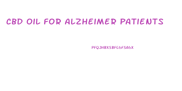 Cbd Oil For Alzheimer Patients