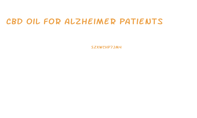 Cbd Oil For Alzheimer Patients
