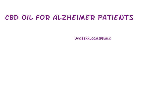 Cbd Oil For Alzheimer Patients