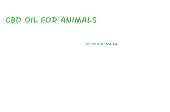 Cbd Oil For Animals