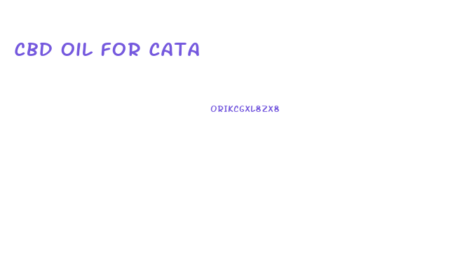 Cbd Oil For Cata