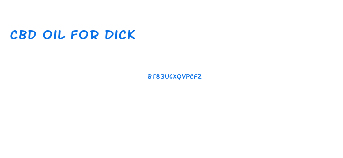 Cbd Oil For Dick