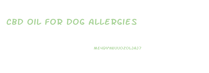 Cbd Oil For Dog Allergies