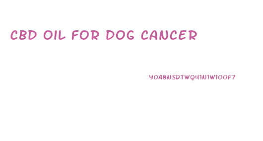 Cbd Oil For Dog Cancer