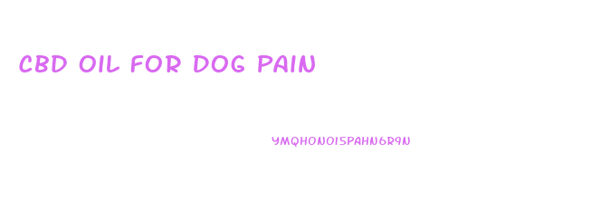 Cbd Oil For Dog Pain