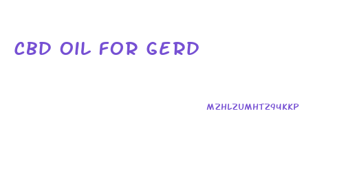 Cbd Oil For Gerd