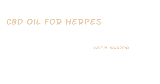 Cbd Oil For Herpes