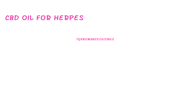 Cbd Oil For Herpes