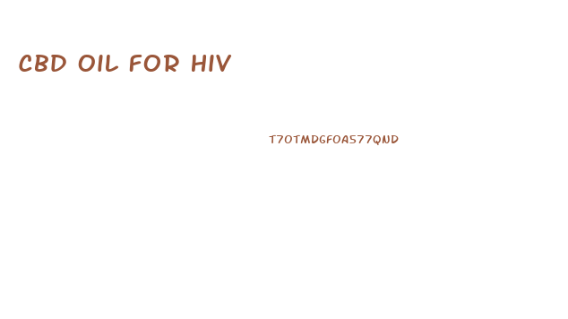 Cbd Oil For Hiv