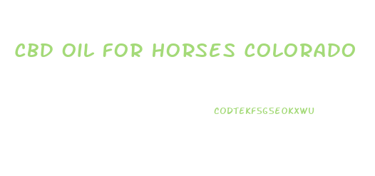 Cbd Oil For Horses Colorado