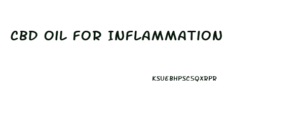 Cbd Oil For Inflammation