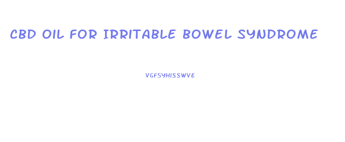 Cbd Oil For Irritable Bowel Syndrome