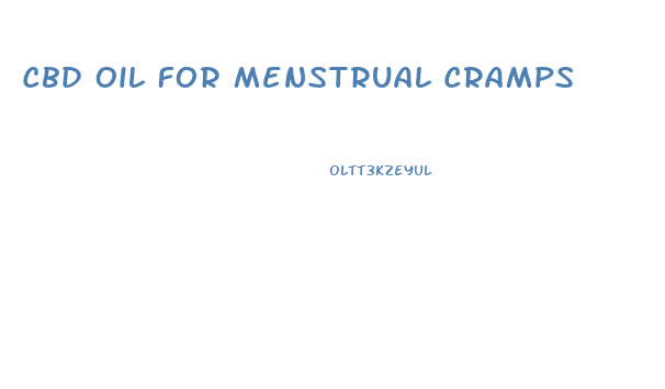 Cbd Oil For Menstrual Cramps