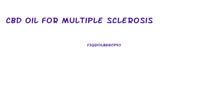 Cbd Oil For Multiple Sclerosis