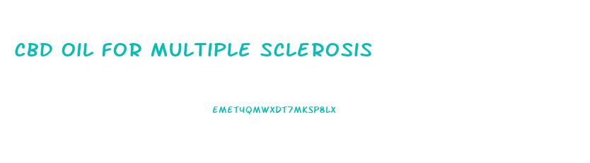 Cbd Oil For Multiple Sclerosis