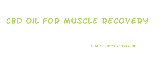 Cbd Oil For Muscle Recovery