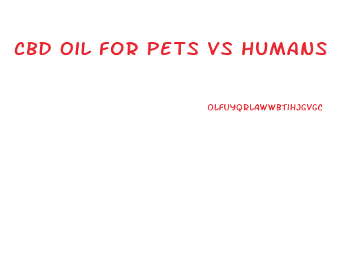 Cbd Oil For Pets Vs Humans