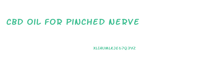 Cbd Oil For Pinched Nerve