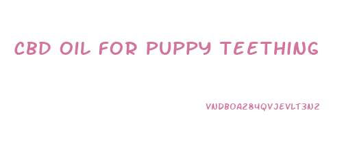 Cbd Oil For Puppy Teething