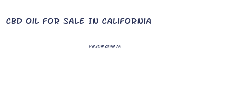 Cbd Oil For Sale In California