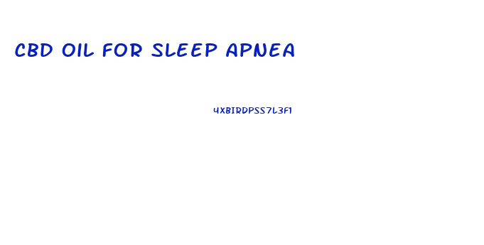Cbd Oil For Sleep Apnea