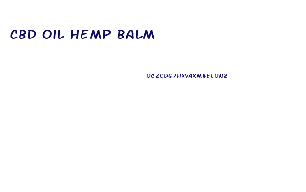 Cbd Oil Hemp Balm