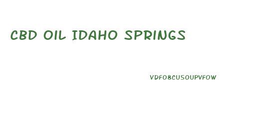 Cbd Oil Idaho Springs