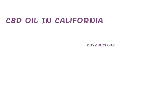Cbd Oil In California