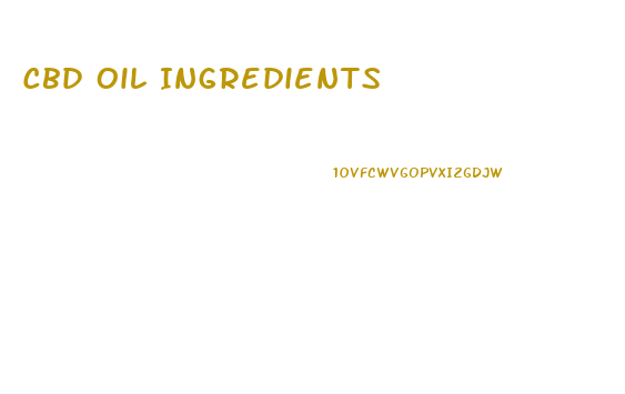 Cbd Oil Ingredients