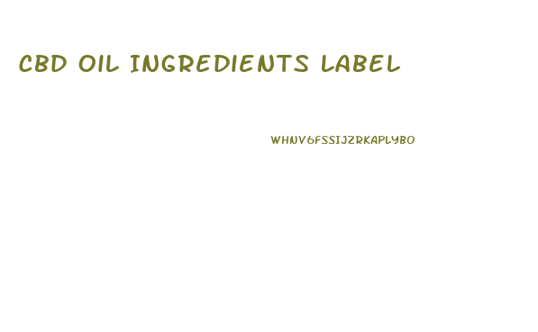 Cbd Oil Ingredients Label