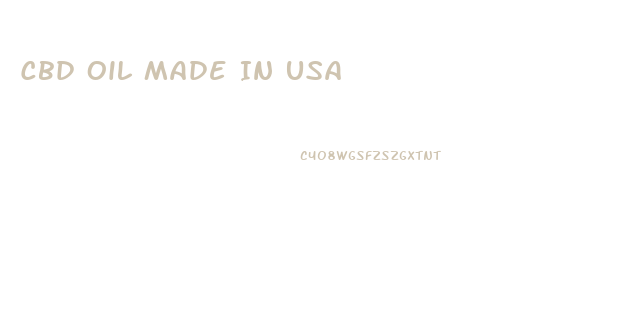 Cbd Oil Made In Usa