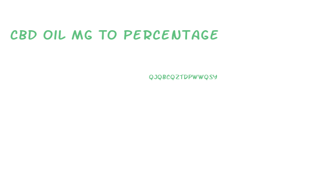Cbd Oil Mg To Percentage