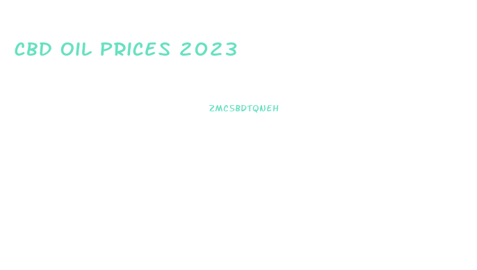 Cbd Oil Prices 2023