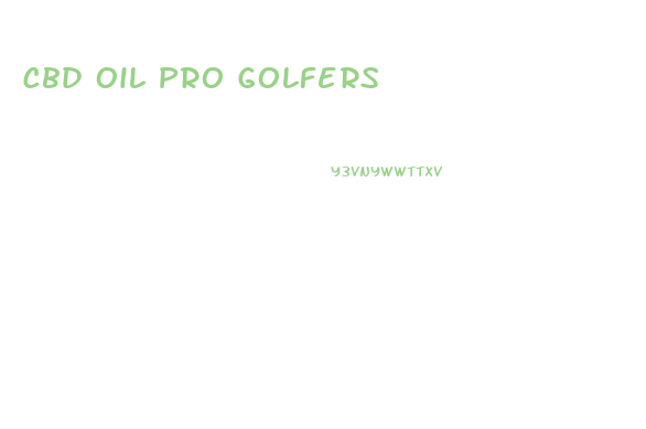 Cbd Oil Pro Golfers