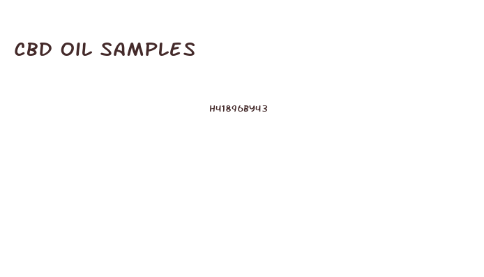 Cbd Oil Samples