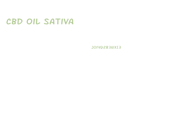 Cbd Oil Sativa