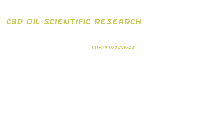 Cbd Oil Scientific Research