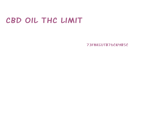 Cbd Oil Thc Limit