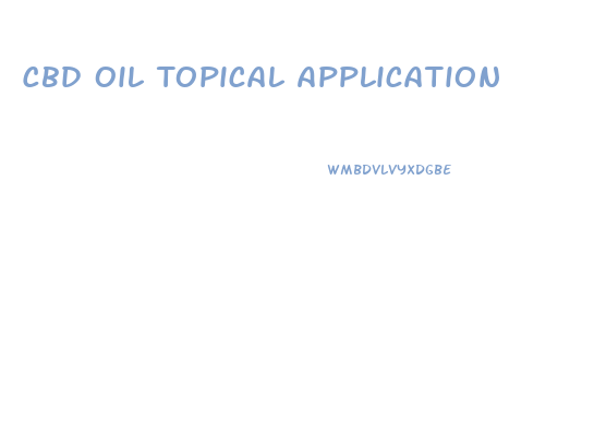 Cbd Oil Topical Application
