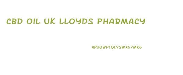 Cbd Oil Uk Lloyds Pharmacy