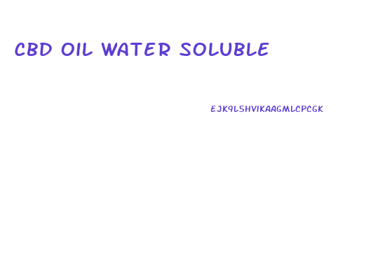 Cbd Oil Water Soluble