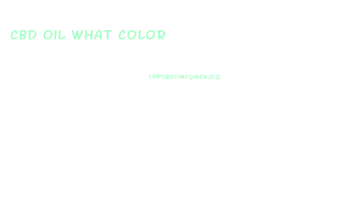 Cbd Oil What Color