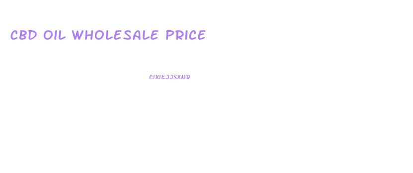 Cbd Oil Wholesale Price