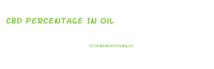 Cbd Percentage In Oil
