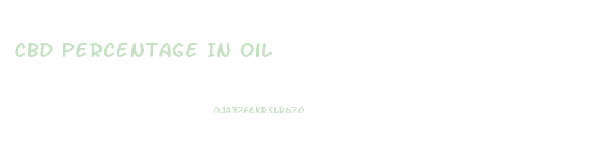 Cbd Percentage In Oil