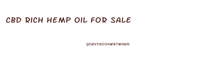 Cbd Rich Hemp Oil For Sale