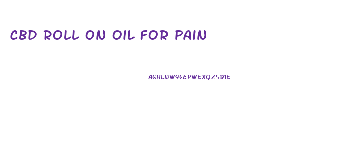 Cbd Roll On Oil For Pain