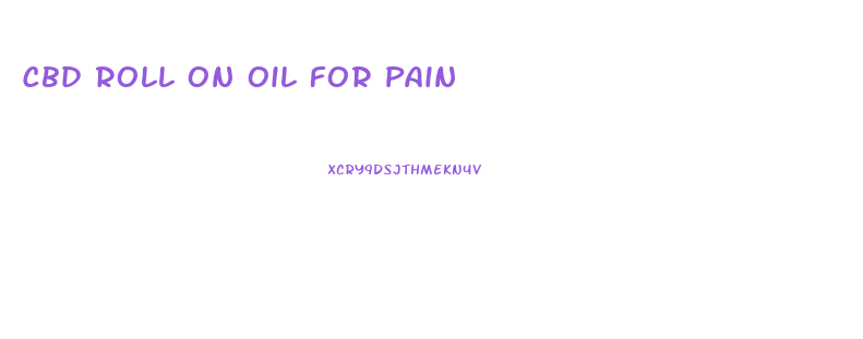 Cbd Roll On Oil For Pain