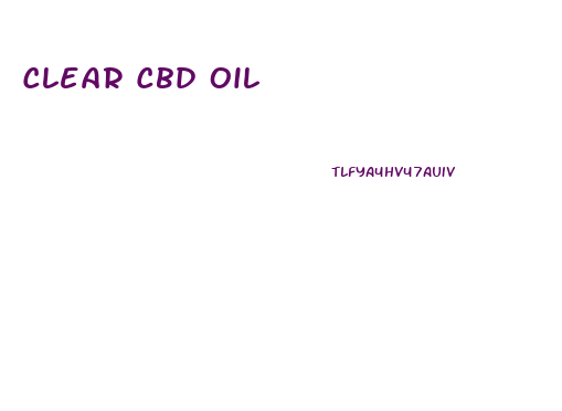 Clear Cbd Oil